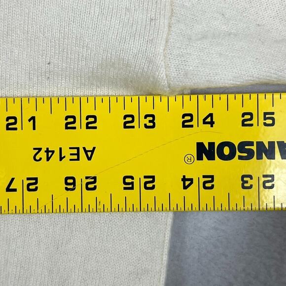 Naif Montreal Knit Sweater Womens M Ivory Wool Cashmere Blend Ribbed Trim Hi-Low - Picture 9 of 10